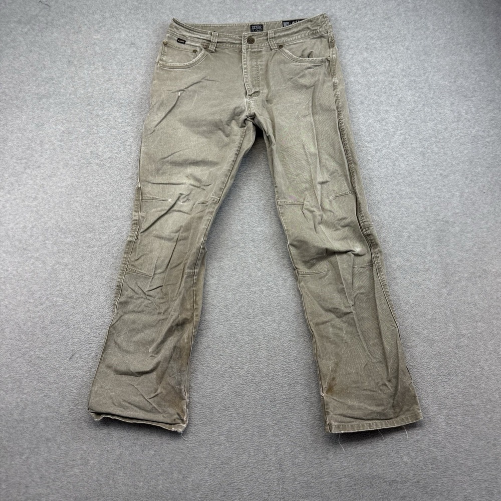 Kuhl Rydr Pants Mens 32x32 Brown Vintage Patina Dye Workwear Outdoor Heavy Jeans